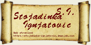 Stojadinka Ignjatović vizit kartica
